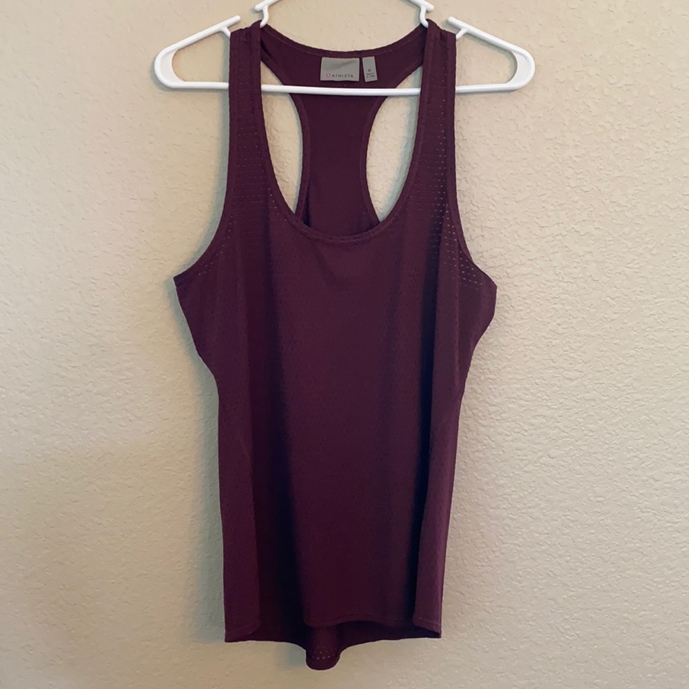 Athleta Burgundy Mesh Tank top